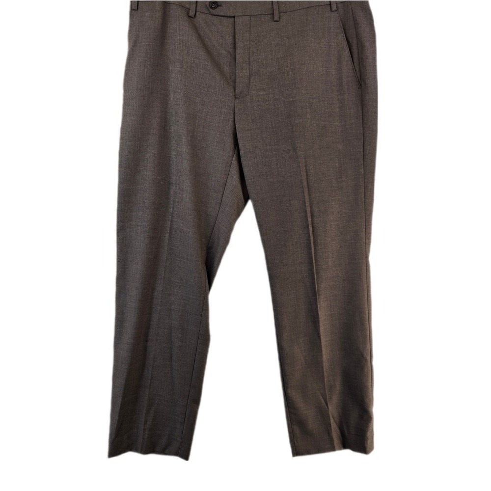 Michael Kors Dress Pants Men's 38x30 Straight Leg Brown Career Office Flat Front